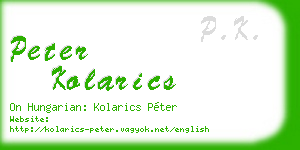 peter kolarics business card